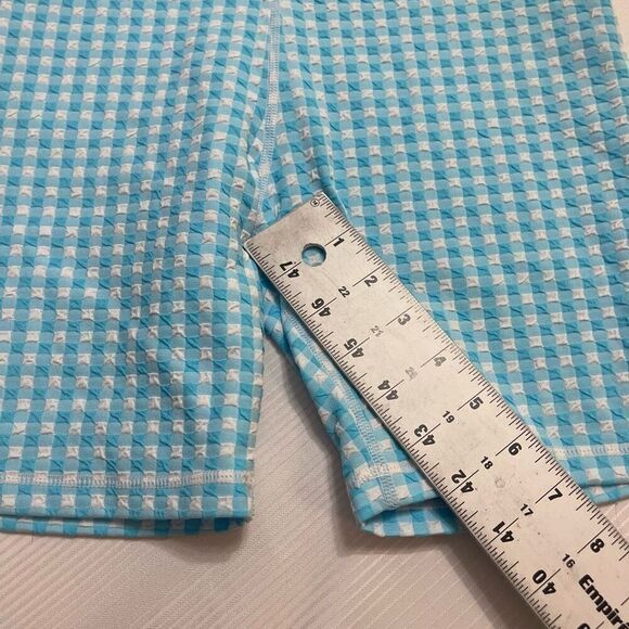Anthropologie The Upside Blue White Textured Check Bike Athletic Short Medium - Picture 5 of 7